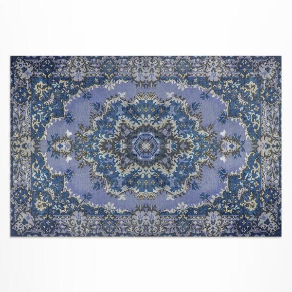 Tapis vinyle d’extérieur Bleu traditionnel du Moyen-Orient