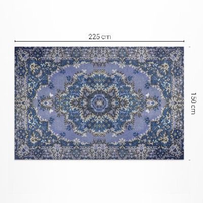 Tapis vinyle d’extérieur Bleu traditionnel du Moyen-Orient