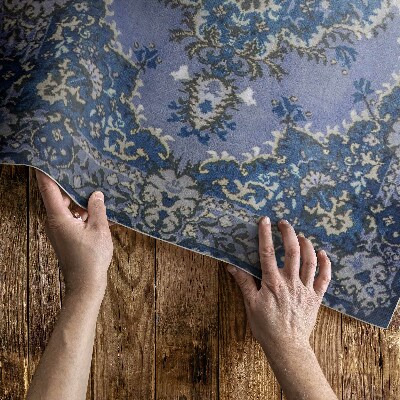 Tapis vinyle d’extérieur Bleu traditionnel du Moyen-Orient