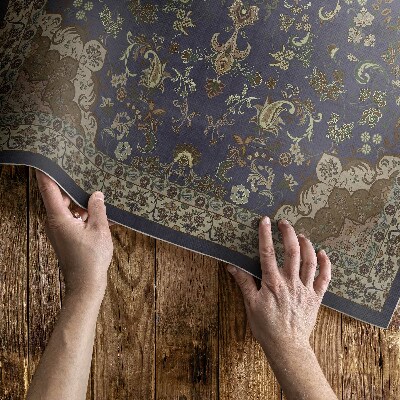 Tapis vinyle d’extérieur Motif ornemental floral vintage