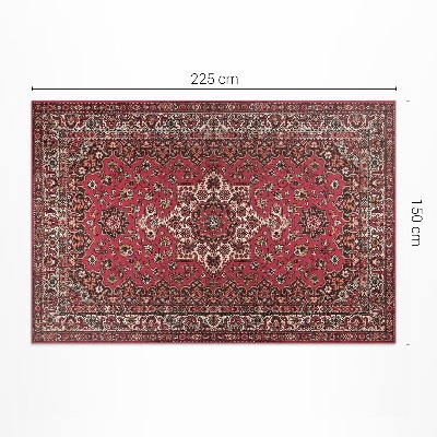 Tapis vinyle d’extérieur Motif persan rouge à fleurs anciennes