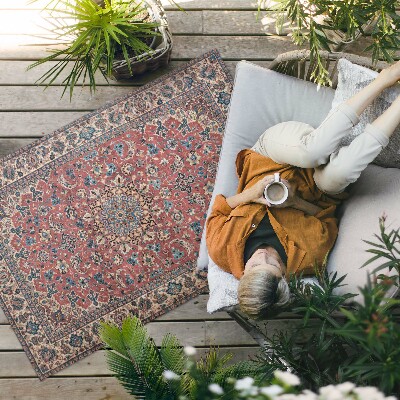 Tapis vinyle d’extérieur Rouge traditionnel du Moyen-Orient
