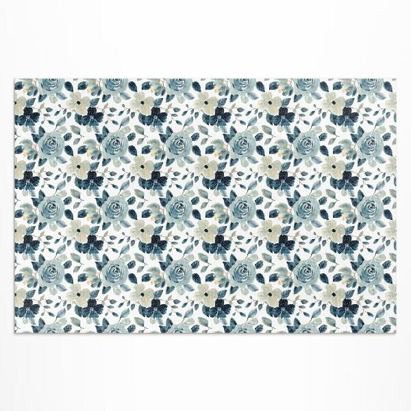 Tapis vinyle d’extérieur Motif floral régulier de fleurs peintes