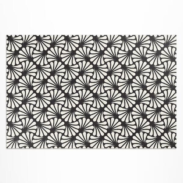 Tapis vinyle d’extérieur Géométrie feuilles de ginkgo art déco glamour