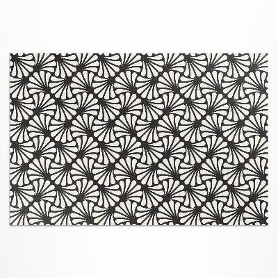 Tapis vinyle d’extérieur Géométrie feuilles de ginkgo art déco glamour