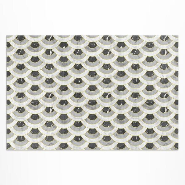Tapis vinyle d’extérieur Motif régulier d'écailles de pierre et de marbre