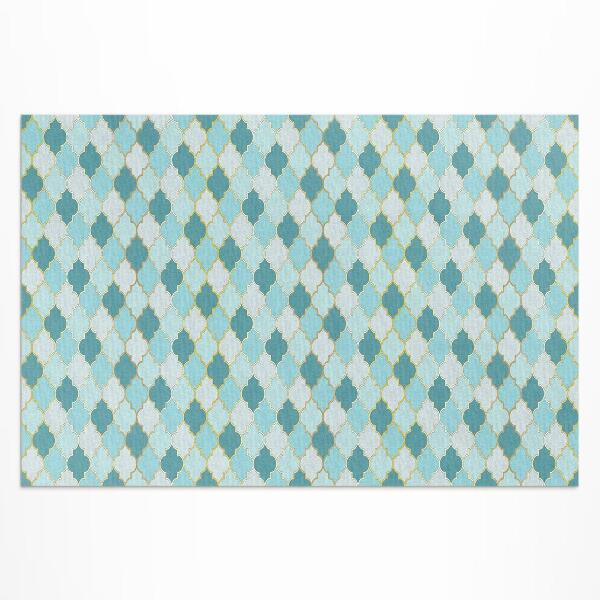 Tapis vinyle d’extérieur Carreaux décoratifs en mosaïque bleue