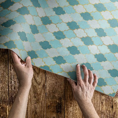 Tapis vinyle d’extérieur Carreaux décoratifs en mosaïque bleue