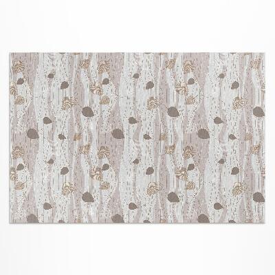 Tapis vinyle d’extérieur Illustration de feuilles bohèmes sur fond de vagues