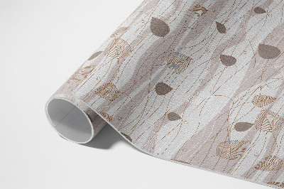 Tapis vinyle d’extérieur Illustration de feuilles bohèmes sur fond de vagues