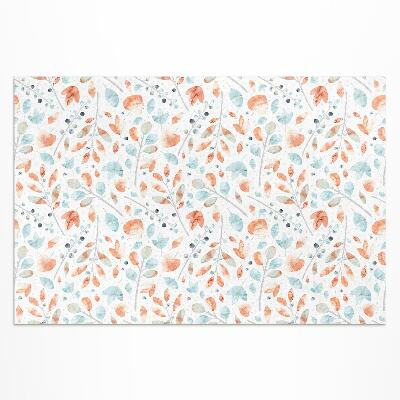 Tapis vinyle d’extérieur Aquarelle de brindilles et de feuilles bohèmes