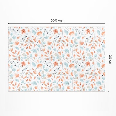 Tapis vinyle d’extérieur Aquarelle de brindilles et de feuilles bohèmes