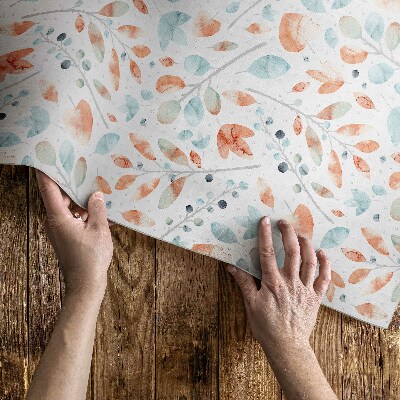 Tapis vinyle d’extérieur Aquarelle de brindilles et de feuilles bohèmes