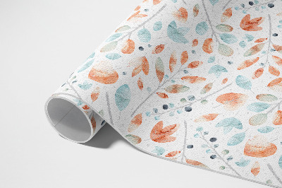 Tapis vinyle d’extérieur Aquarelle de brindilles et de feuilles bohèmes