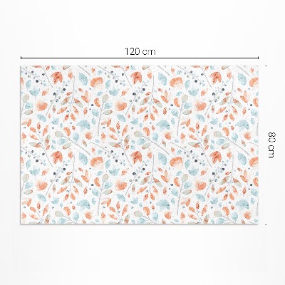 Tapis vinyle d’extérieur Aquarelle de brindilles et de feuilles bohèmes