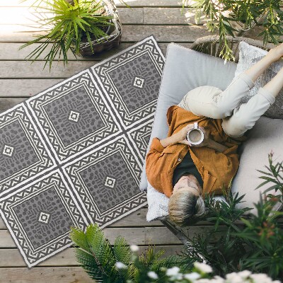 Tapis vinyle d’extérieur Carreaux à motifs anciens