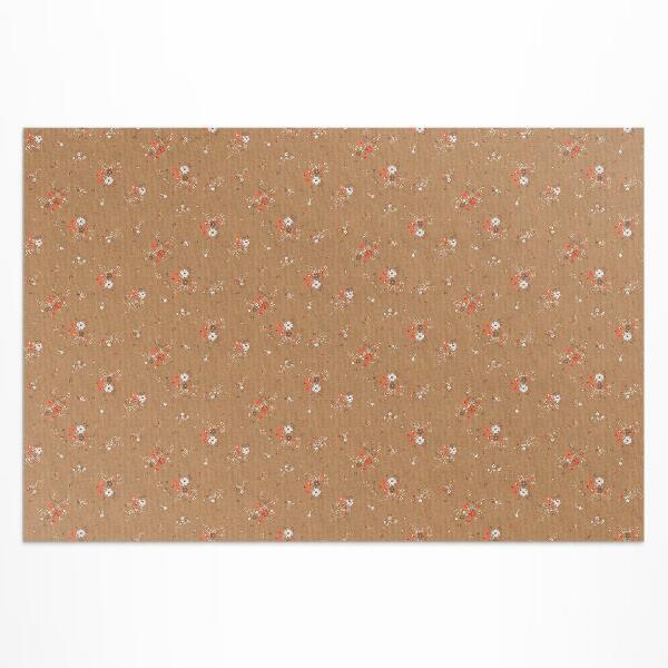 Tapis vinyle d’extérieur Petites fleurs sauvages, style bohème vintage