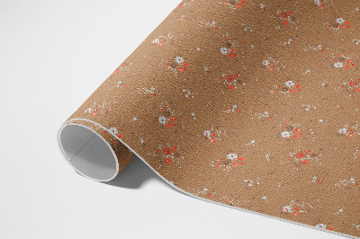 Tapis vinyle d’extérieur Petites fleurs sauvages, style bohème vintage