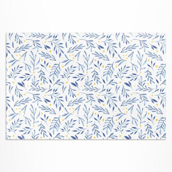 Tapis vinyle d’extérieur Aquarelle brindilles feuilles points bohème