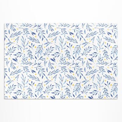Tapis vinyle d’extérieur Aquarelle brindilles feuilles points bohème