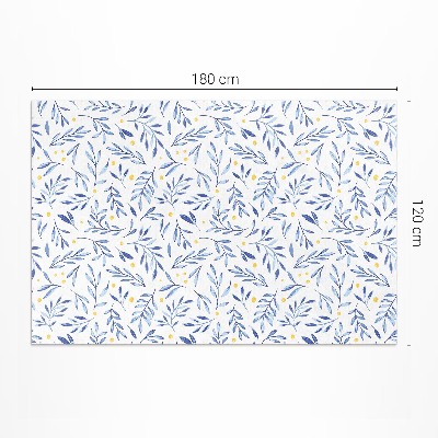 Tapis vinyle d’extérieur Aquarelle brindilles feuilles points bohème