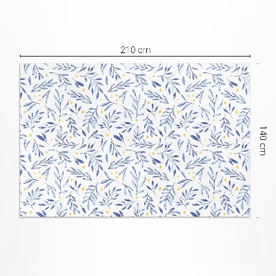 Tapis vinyle d’extérieur Aquarelle brindilles feuilles points bohème