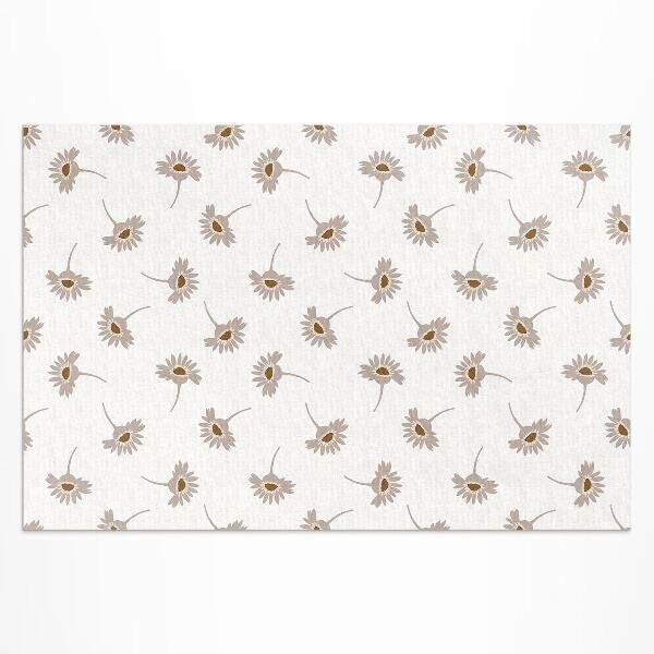 Tapis vinyle d’extérieur Délicates fleurs de marguerite bohème