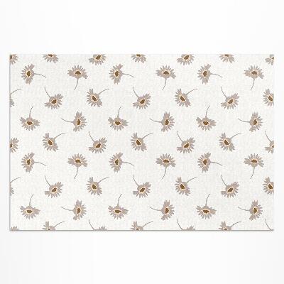 Tapis vinyle d’extérieur Délicates fleurs de marguerite bohème