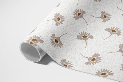 Tapis vinyle d’extérieur Délicates fleurs de marguerite bohème