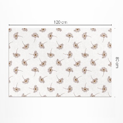 Tapis vinyle d’extérieur Délicates fleurs de marguerite bohème