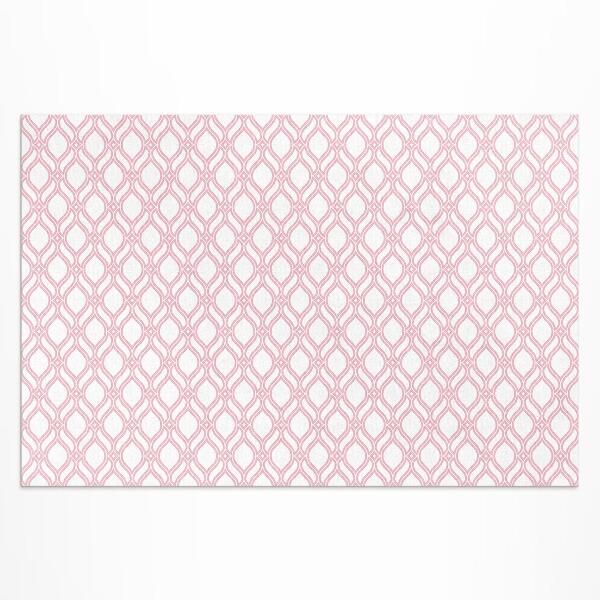 Tapis vinyle d’extérieur Petite mosaïque tressée rose poudré