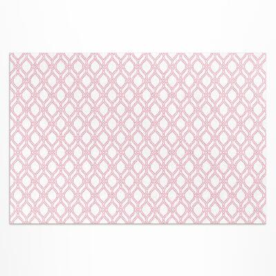 Tapis vinyle d’extérieur Petite mosaïque tressée rose poudré