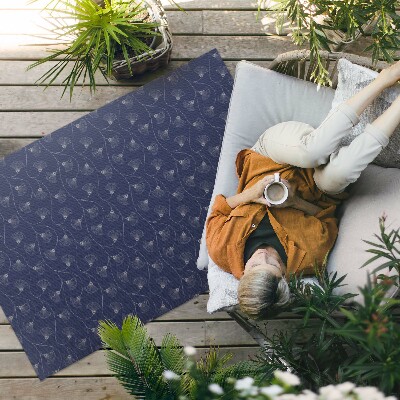 Tapis vinyle d’extérieur Feuilles de ginkgo dans un style bohème vintage