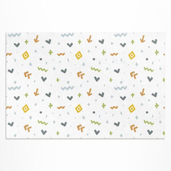 Tapis vinyle d’extérieur Icônes et formes pastel de style bohème