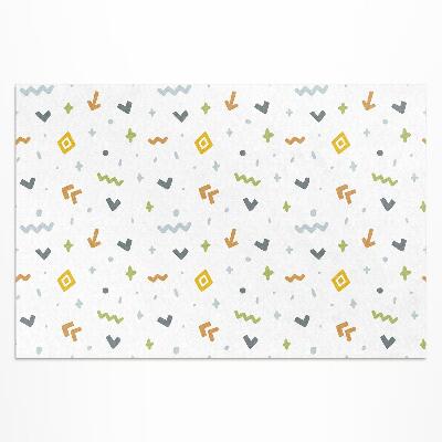 Tapis vinyle d’extérieur Icônes et formes pastel de style bohème