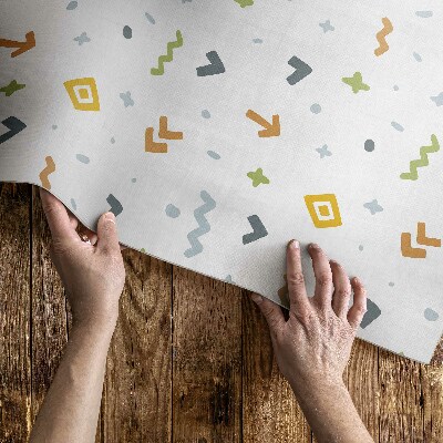 Tapis vinyle d’extérieur Icônes et formes pastel de style bohème