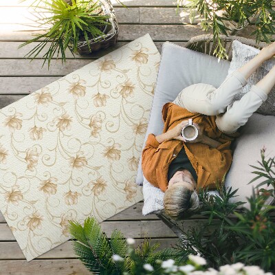 Tapis vinyle d’extérieur Belles fleurs de plantes dans un style ornemental