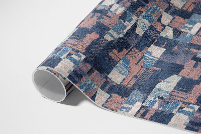 Tapis vinyle d’extérieur Mosaïque abstraite de style rétro vintage