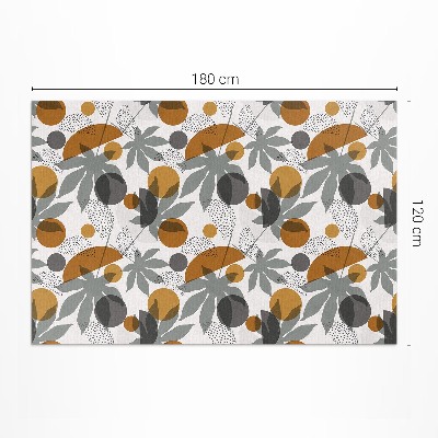 Tapis vinyle d’extérieur Illustration de feuilles et de formes bohèmes
