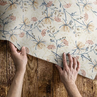 Tapis vinyle d’extérieur Motif bohème délicat de prairie fleurie