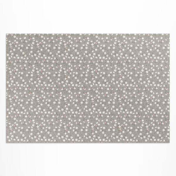 Tapis vinyle d’extérieur Motif bohème délicat de prairie de fleurs sauvages