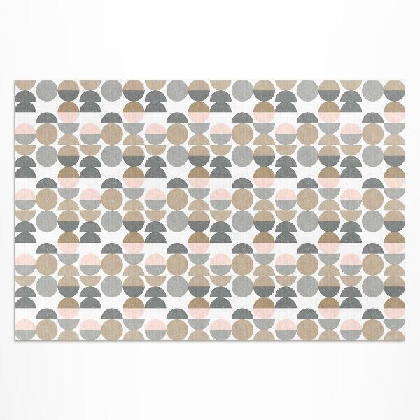 Tapis vinyle d’extérieur Motif rétro géométrique de cercles et de croissants