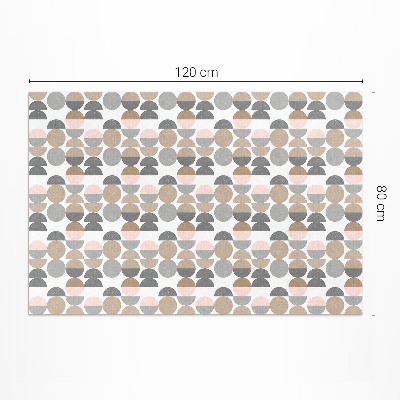 Tapis vinyle d’extérieur Motif rétro géométrique de cercles et de croissants