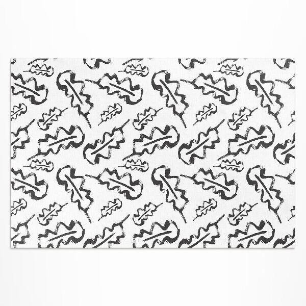 Tapis vinyle d’extérieur Feuilles peintes dans un style minimaliste