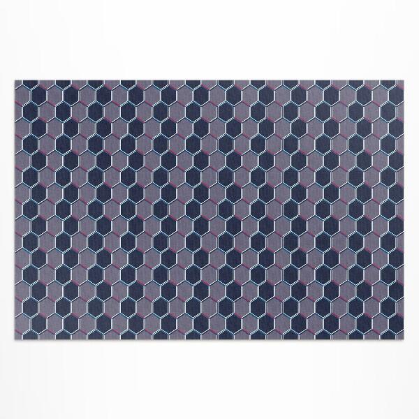 Tapis vinyle d’extérieur Petite mosaïque d'hexagones 3D