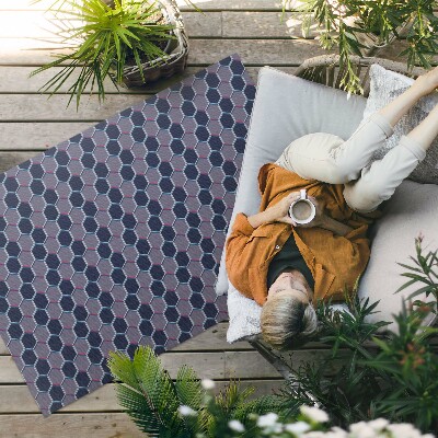 Tapis vinyle d’extérieur Petite mosaïque d'hexagones 3D