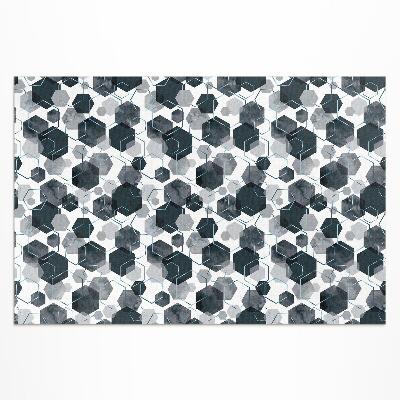 Tapis vinyle d’extérieur Aquarelle et hexagones linéaires