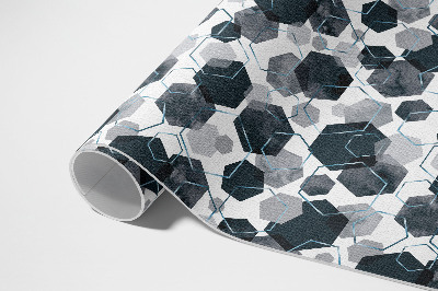 Tapis vinyle d’extérieur Aquarelle et hexagones linéaires