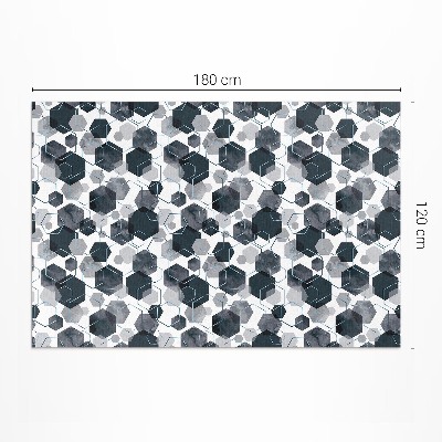 Tapis vinyle d’extérieur Aquarelle et hexagones linéaires