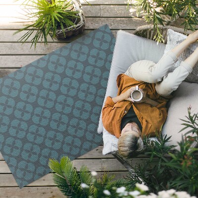 Tapis vinyle d’extérieur Motif géométrique de trèfle à quatre feuilles